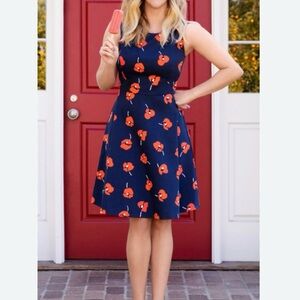 NWT Draper James Poppy Ponte A-Line Floral Motif Dress
